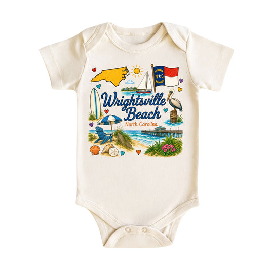 Wrightsville Beach North Carolina Baby Bodysuit for Boys Girls