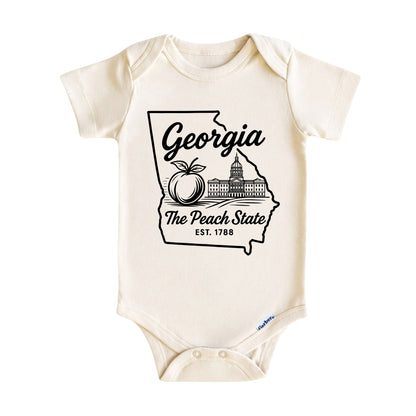Georgia Baby Onesie ®, The Peach State Baby Bodysuit for Boys Girls