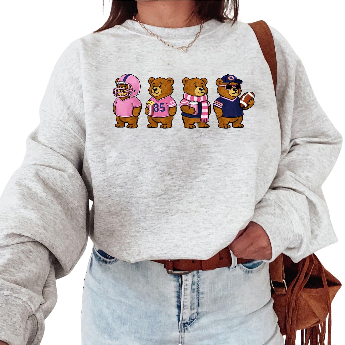 Pink Chicago Football Bear Baby Onesie ®