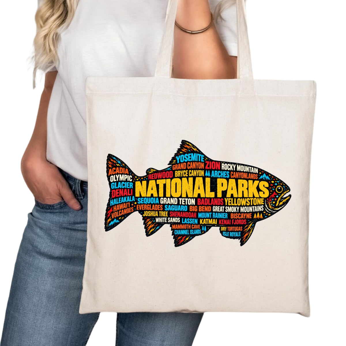 National Parks Trout Tote Bag