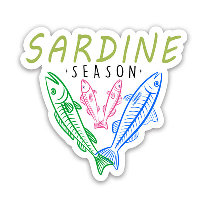 Sardine Season Colorful Fish Vinyl Sticker