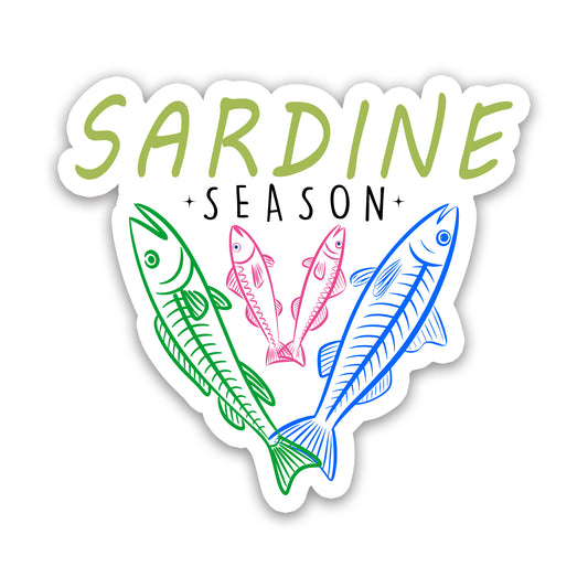 Sardine Season Colorful Fish Vinyl Sticker