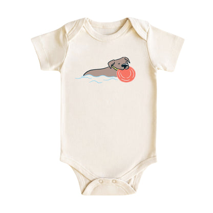 Funny Swimming Dog Baby Bodysuit