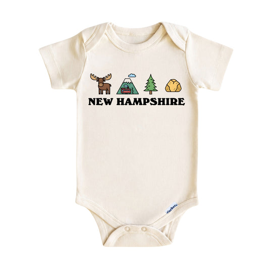 New Hampshire Baby Onesie ®, Granite State Baby Bodysuit for Boys Girls