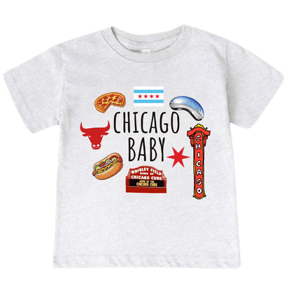 Chicago Baby ONESIE - Baby Bodysuit for Boys Girls, Chicago Toddler Kids Sweatshirt