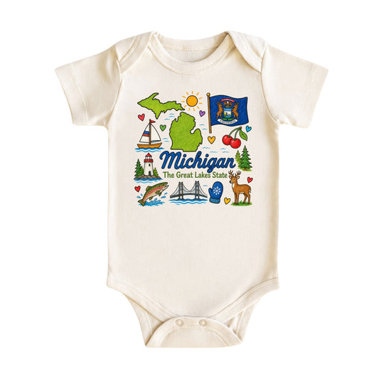 Michigan Baby Bodysuit for Boys Girls
