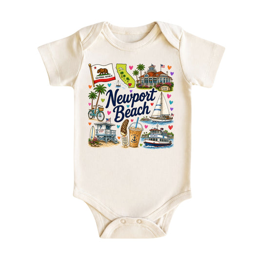 Newport Beach California Baby Bodysuit for Boys Girls