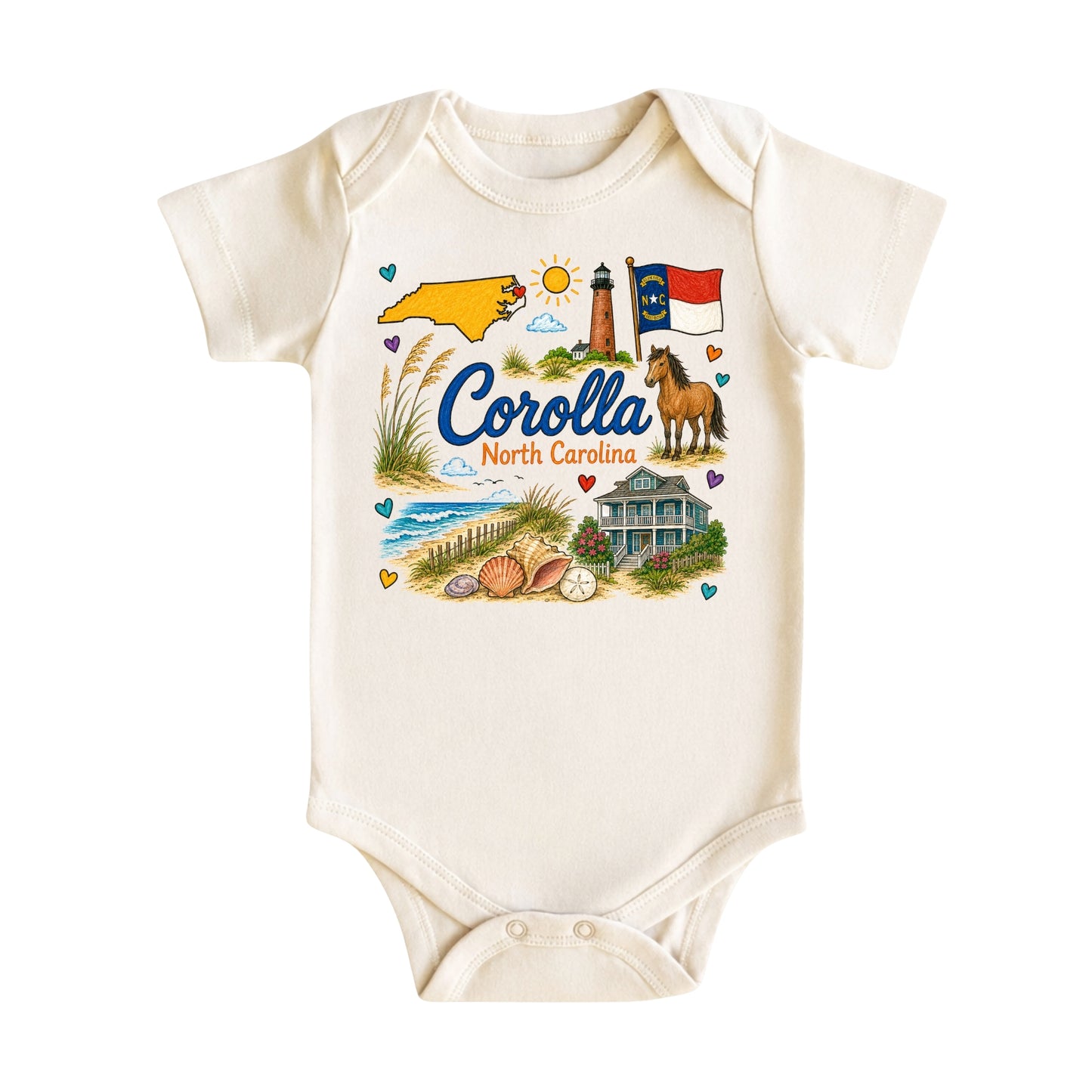 Corolla North Carolina Baby Bodysuit for Boys Girls