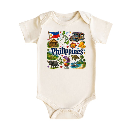 Philippines Baby Bodysuit for Boys Girls