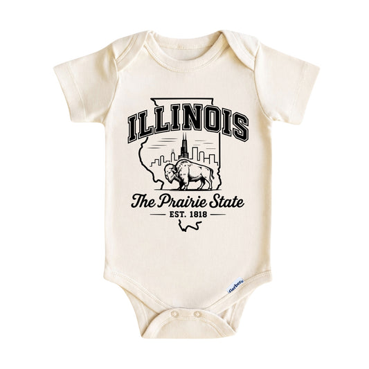 Illinois Baby Onesie ®, The Prairie State Baby Bodysuit for Boys Girls