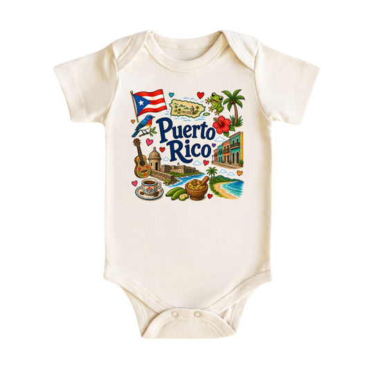Puerto Rico Baby Bodysuit for Boys Girls
