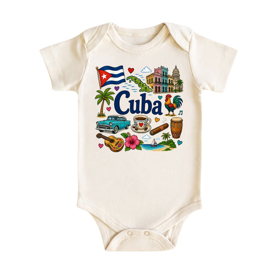 Cuba Baby Bodysuit for Boys Girls