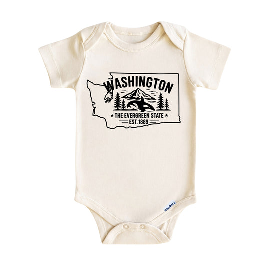 Washington Baby Onesie ®, The Evergreen State Baby Bodysuit for Boys Girls