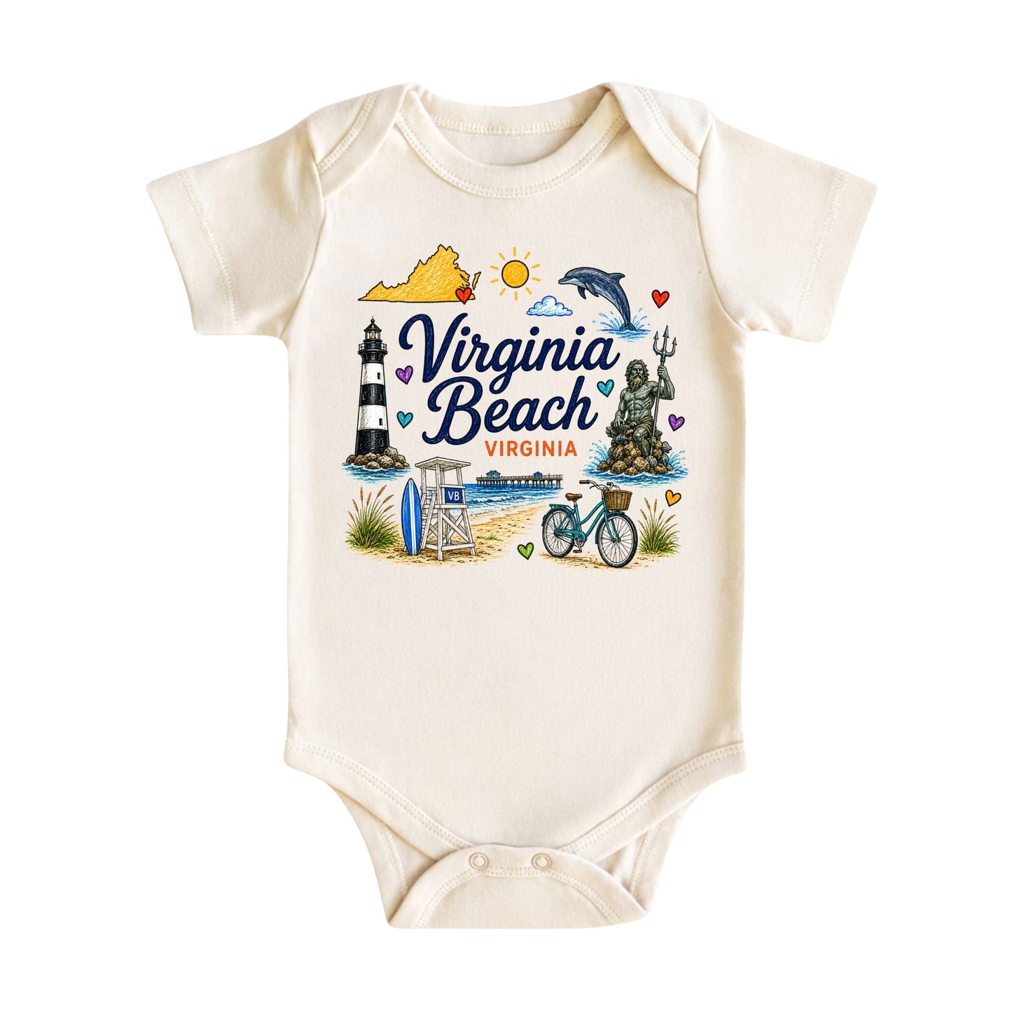 Virginia Beach Virginia Baby Bodysuit for Boys Girls