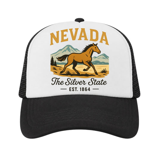 Nevada Trucker Hat for Kids & Adults, Las Vegas Road Trip Vacation Hat