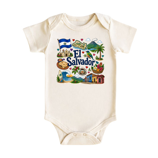 El Salvador Baby Bodysuit for Boys Girls