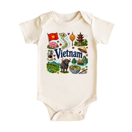 Vietnam Baby Bodysuit for Boys Girls