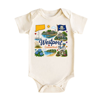 Westport Connecticut Baby Bodysuit for Boys Girls