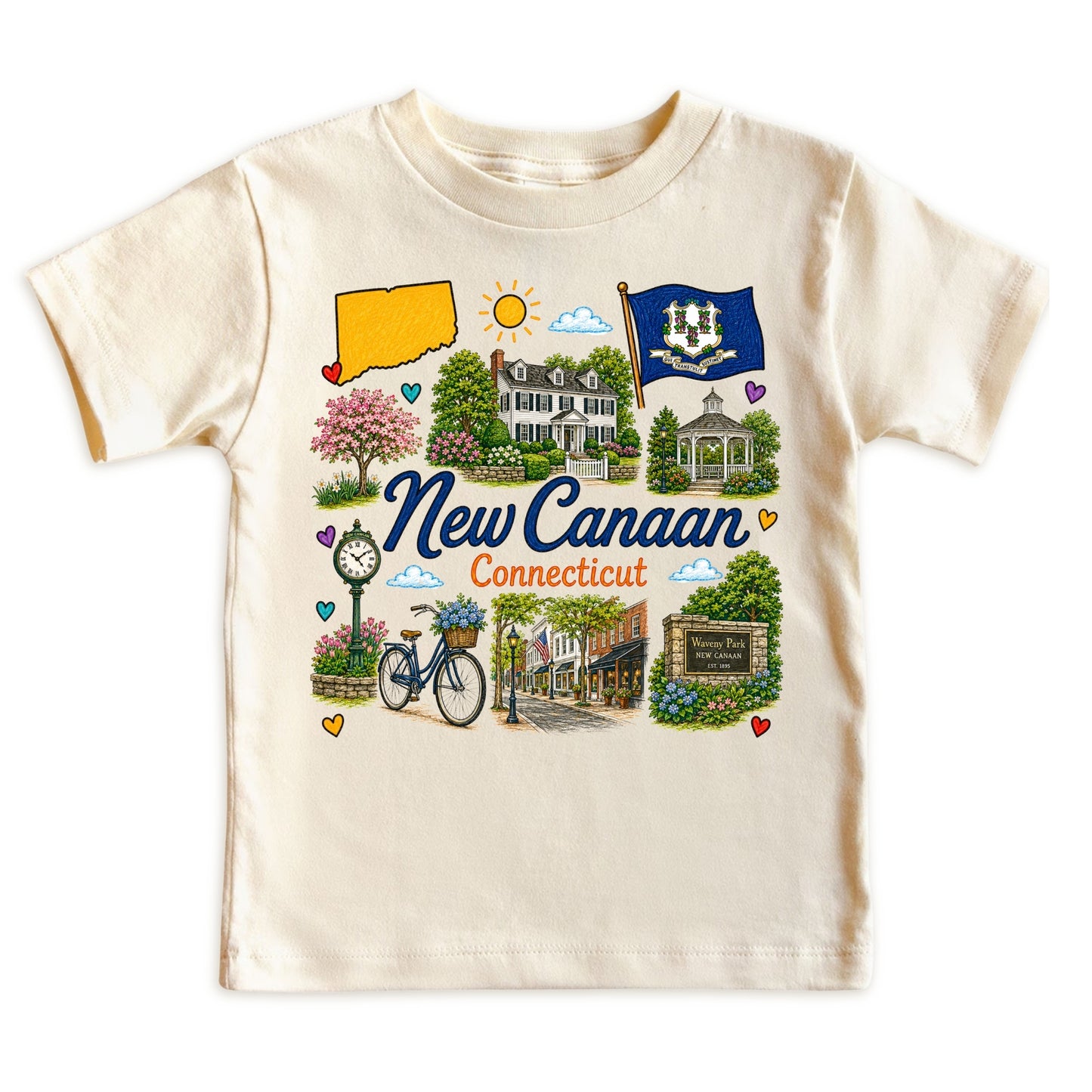 New Canaan Connecticut Baby Bodysuit for Boys Girls