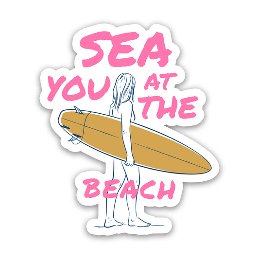 Sea You At the Beach Surfer Girl Sticker