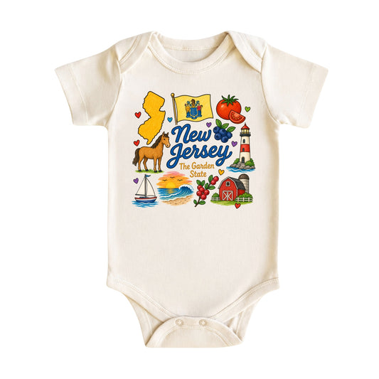 New Jersey Baby Bodysuit for Boys Girls