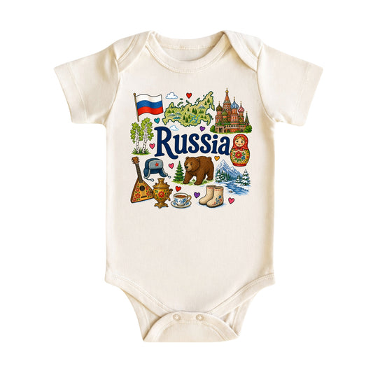 Russia Baby Bodysuit for Boys Girls