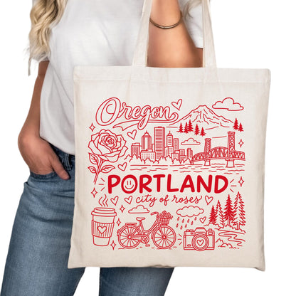 Portland Oregon Symbols Tote Bag