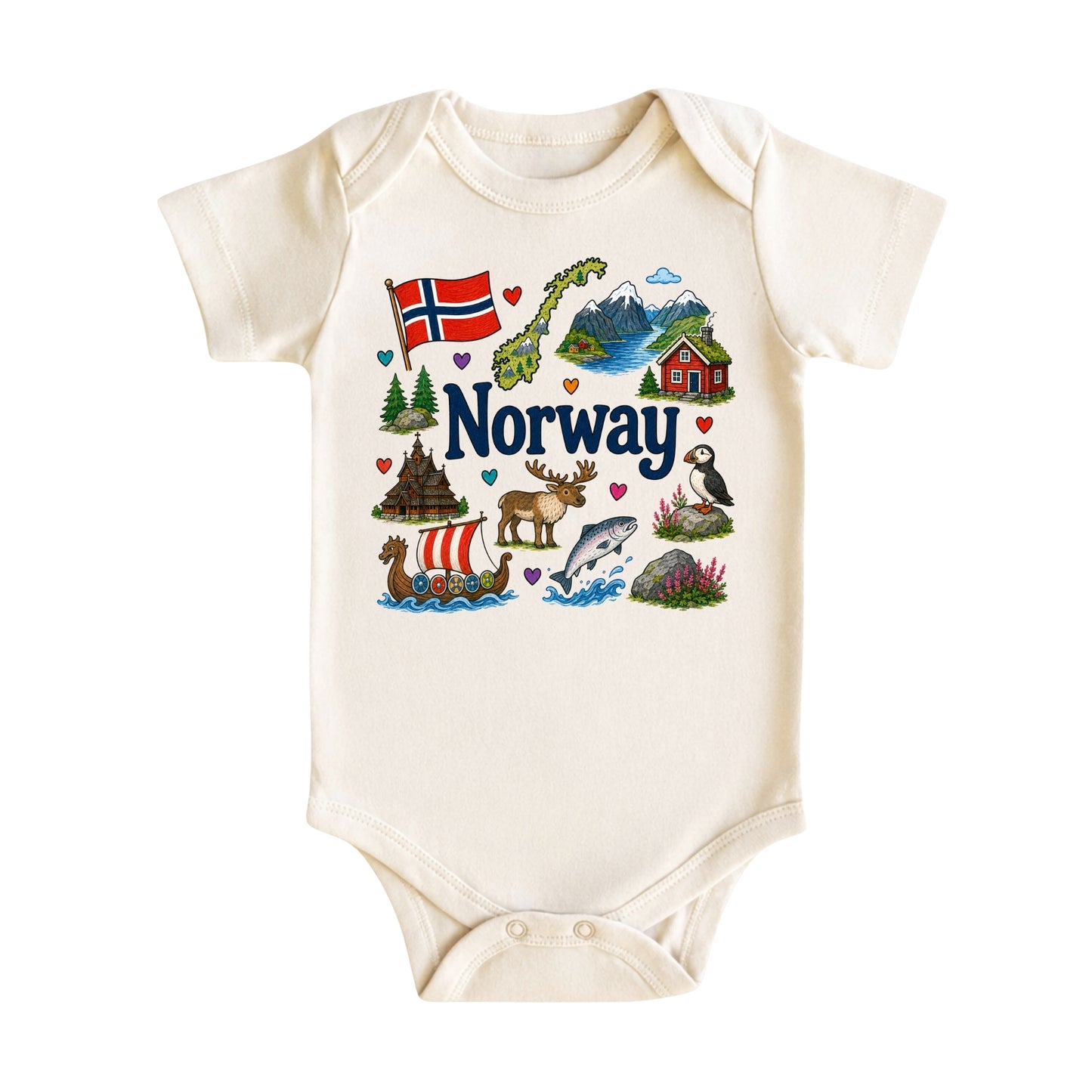 Norway Baby Bodysuit for Boys Girls