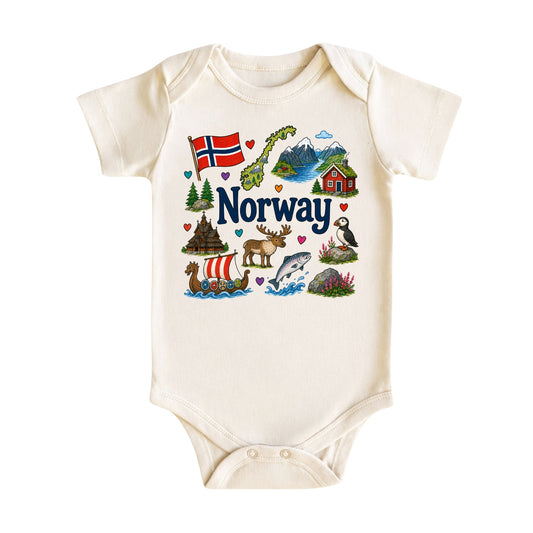 Norway Baby Bodysuit for Boys Girls