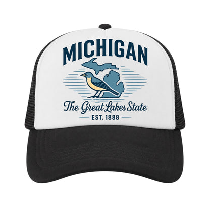 Michigan Trucker Hat for Kids & Adults, Michigan Road Trip Vacation Hat