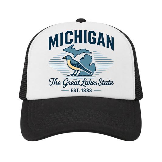 Michigan Trucker Hat for Kids & Adults, Michigan Road Trip Vacation Hat