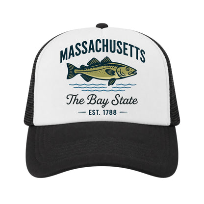 Massachusetts Trucker Hat for Kids & Adults, Massachusetts Road Trip Vacation Hat
