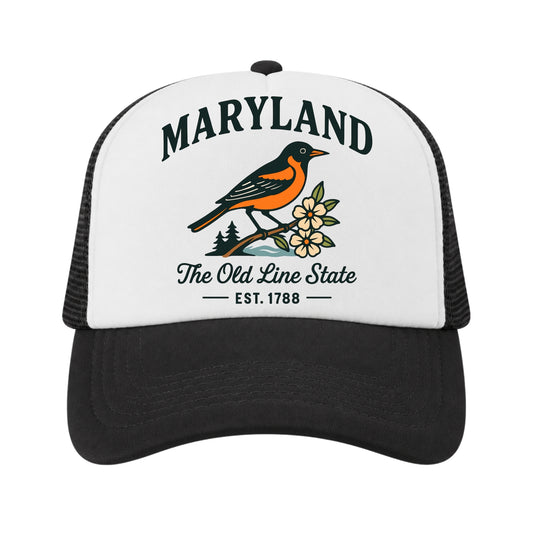 Maryland Trucker Hat for Kids & Adults, Maryland Road Trip Vacation Hat