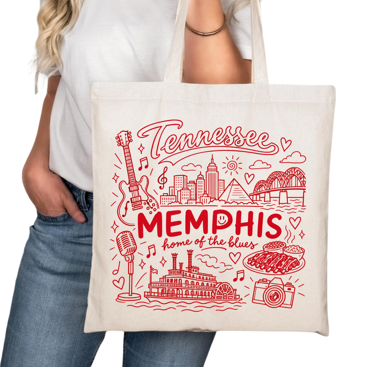 Memphis Symbols Tote Bag