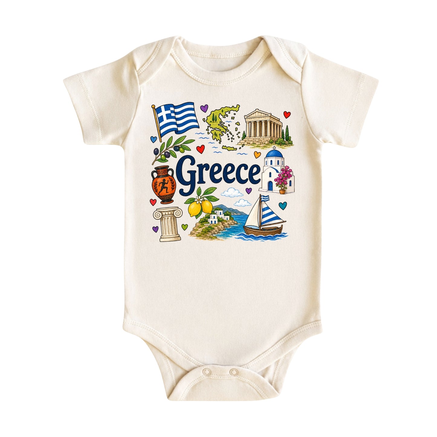 Greece Baby Bodysuit for Boys Girls