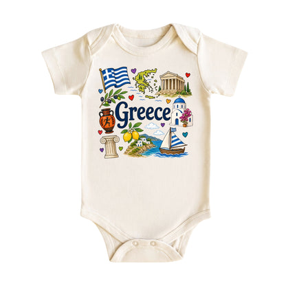 Greece Baby Bodysuit for Boys Girls