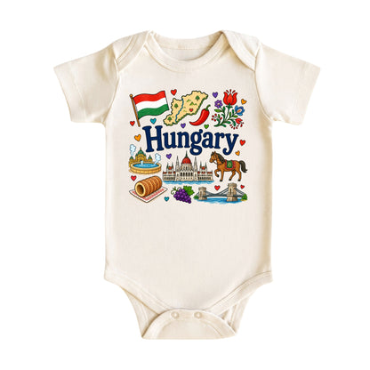 Hungary Baby Bodysuit for Boys Girls