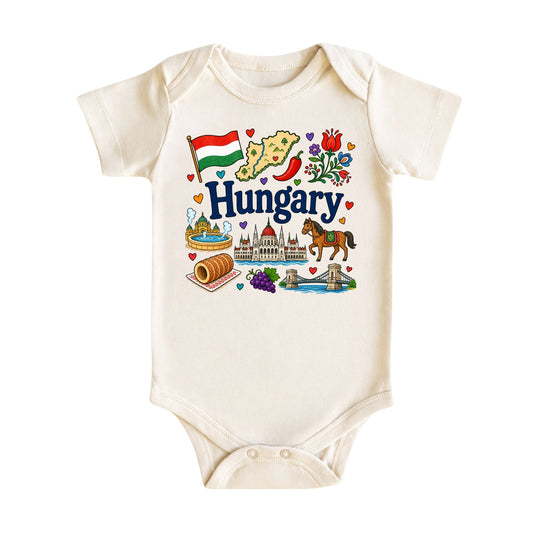 Hungary Baby Bodysuit for Boys Girls