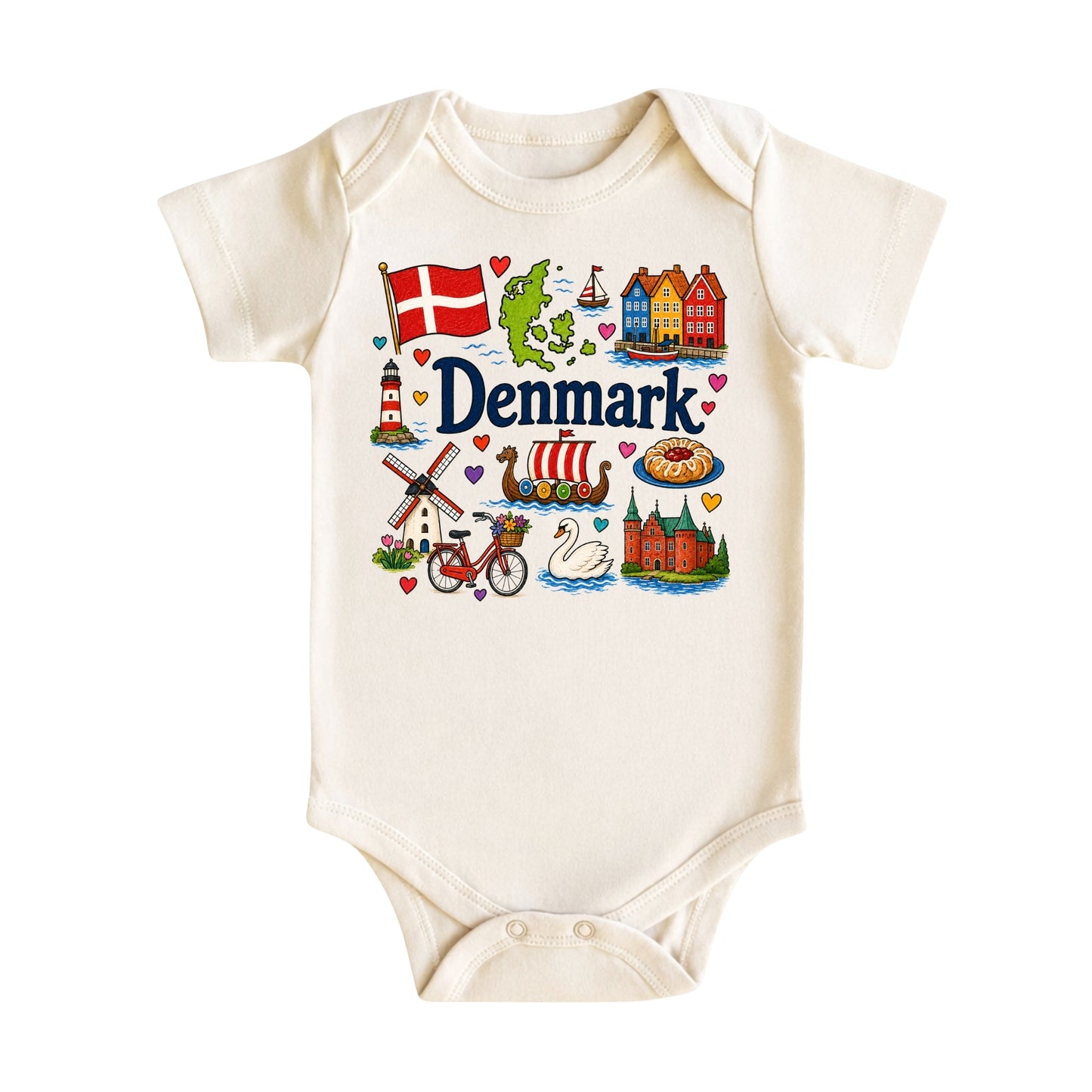 Denmark Baby Bodysuit for Boys Girls