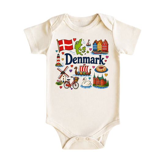 Denmark Baby Bodysuit for Boys Girls