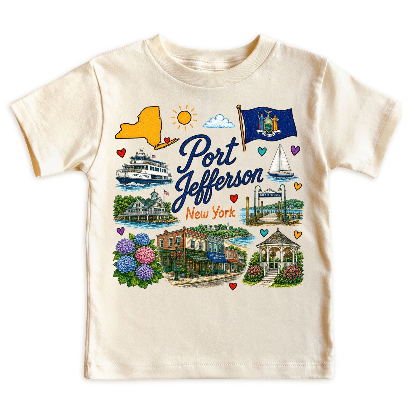 Port Jefferson New York Baby Bodysuit for Boys Girls