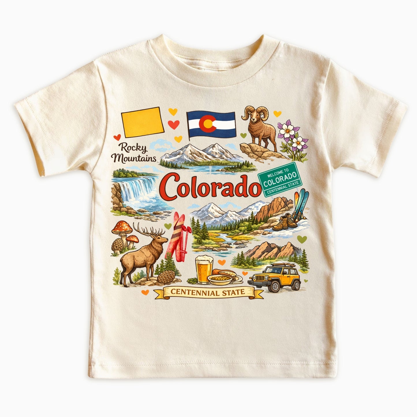 Colorado State Symbols Kids T-Shirt