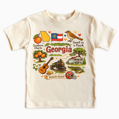 Georgia State Symbols Kids T-Shirt