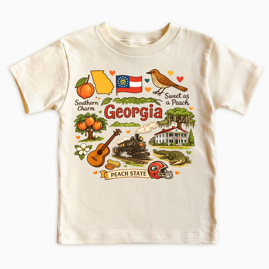 Georgia State Symbols Kids T-Shirt