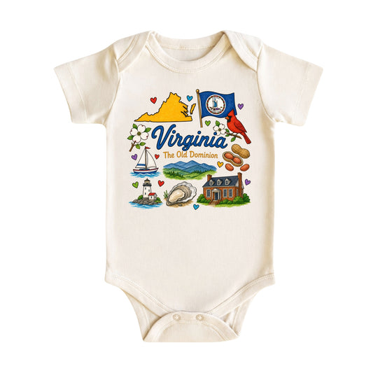 Virginia Baby Bodysuit for Boys Girls