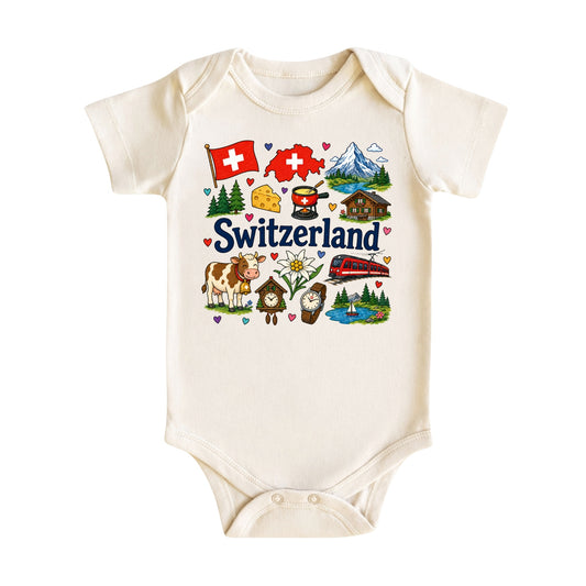 Switzerland Baby Bodysuit for Boys Girls