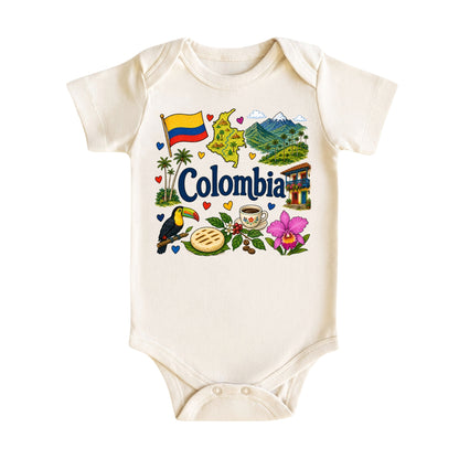 Colombia Baby Bodysuit for Boys Girls