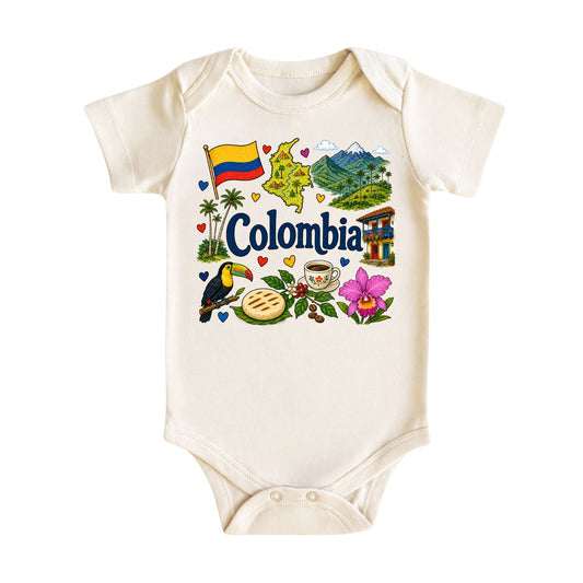 Colombia Baby Bodysuit for Boys Girls
