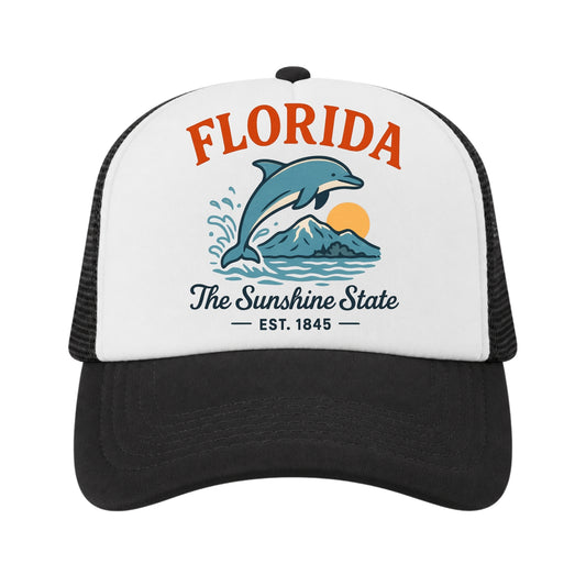 Florida Trucker Hat for Kids & Adults, Florida Road Trip Vacation Hat