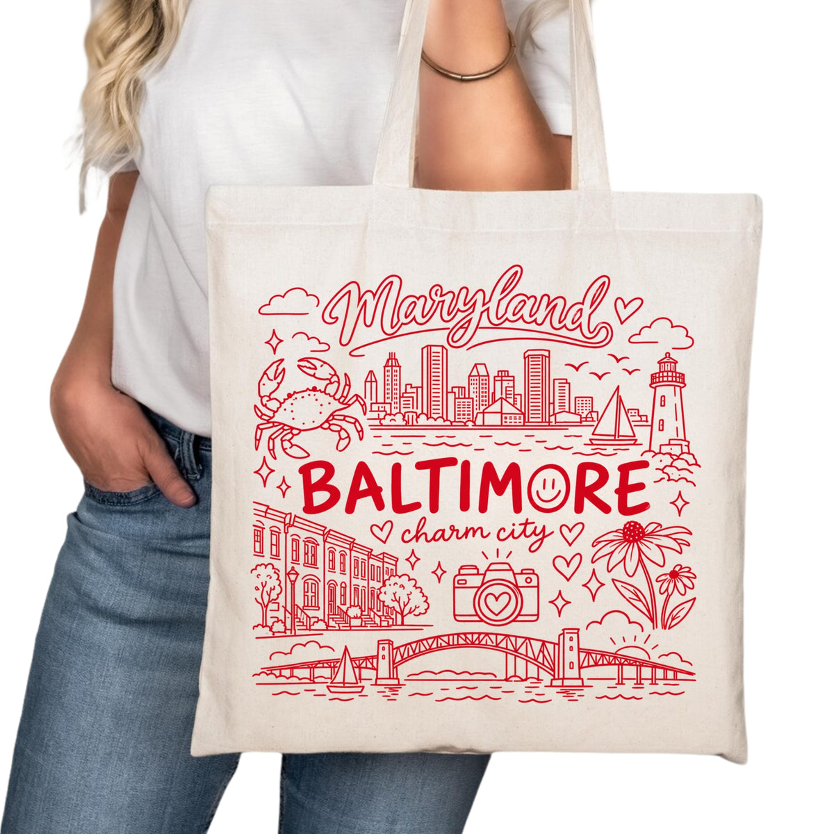 Baltimore Symbols Tote Bag